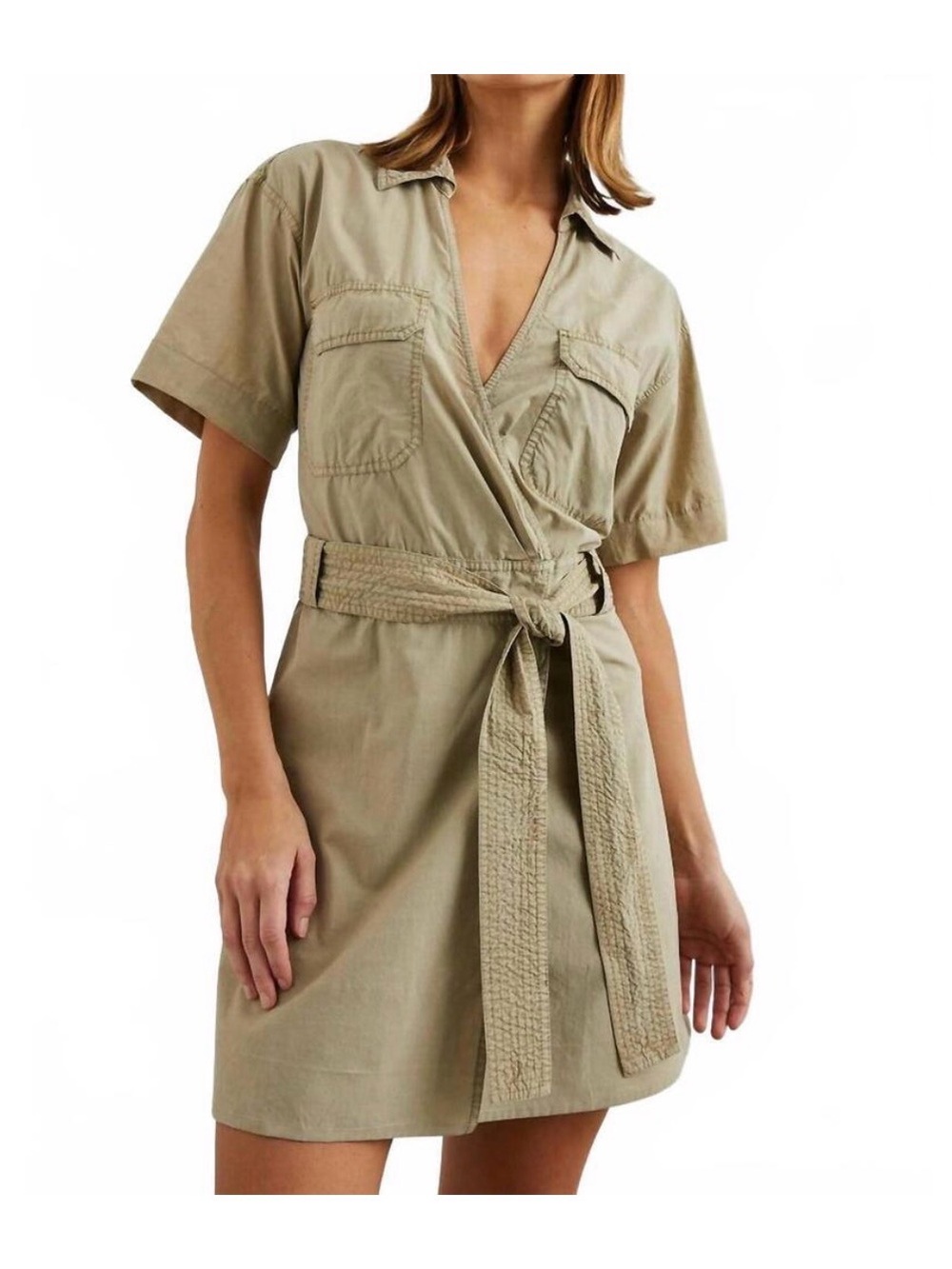Rails Natalie Shirt Dress with Waist Tie - olive NWT
